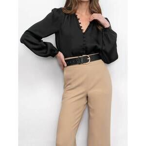 NEW GREYLIN aryanna button front blouse in black